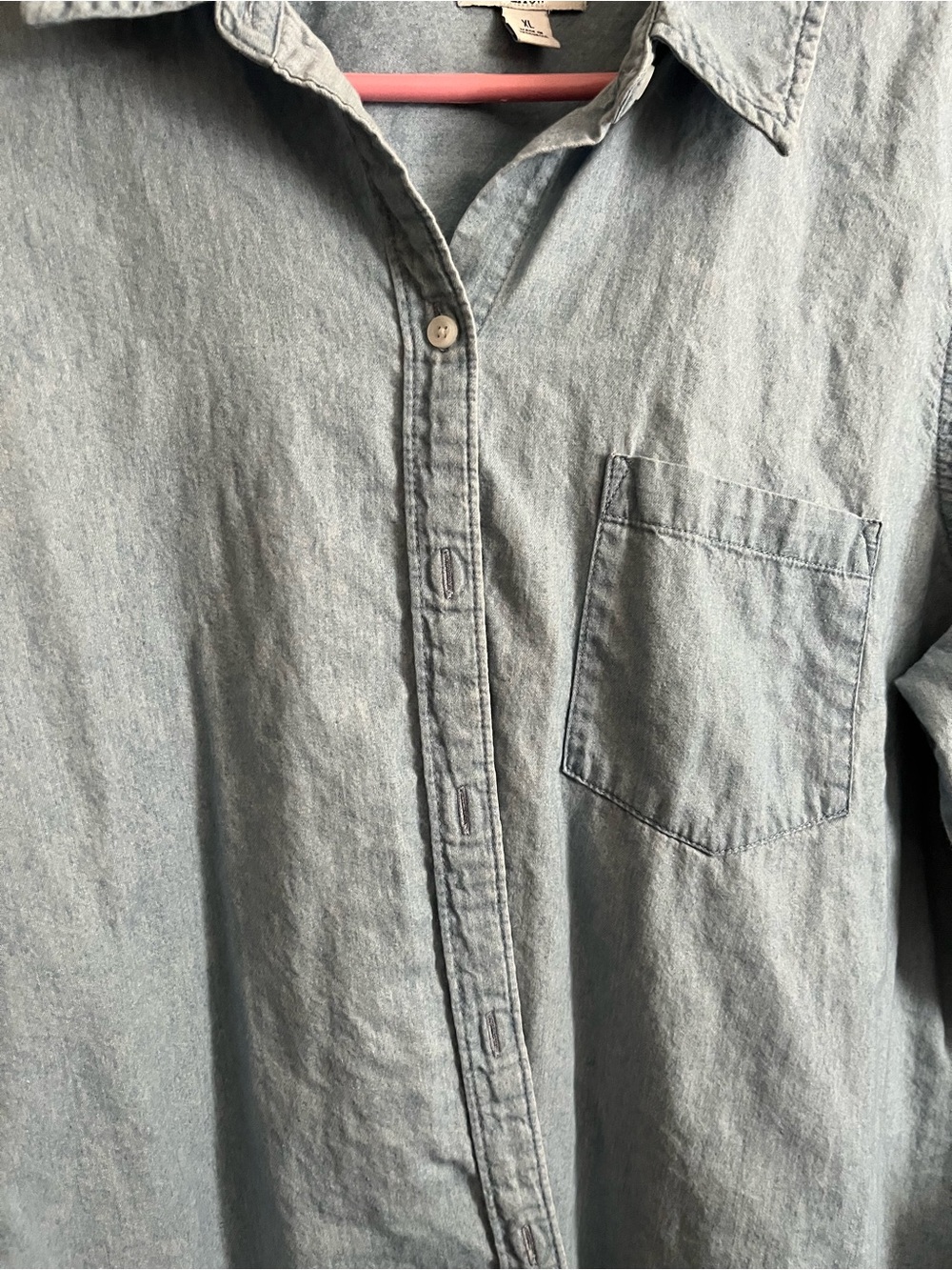 Classic Light Blue Denim Button-Up Shirt - Picture 3 of 10